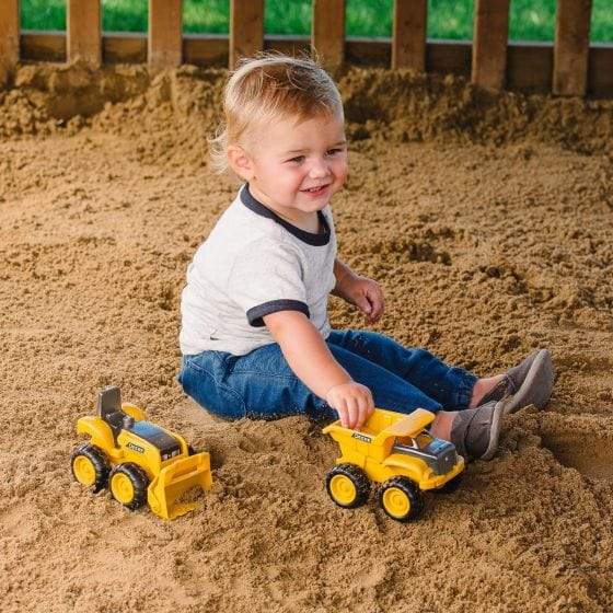 John Deere Toys 15cm Sandbox Construction 2pk - Yellow