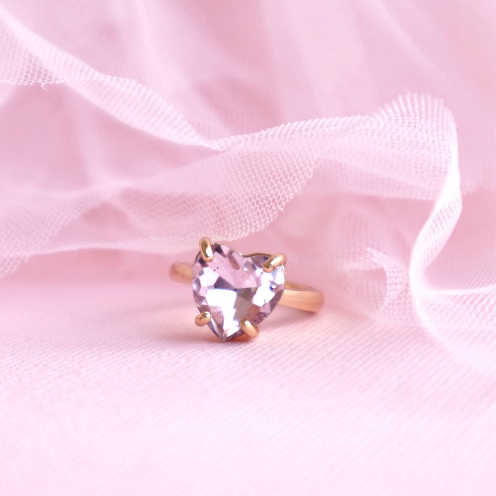 Lauren Hinkley Girls Accessory Crystal Heart Ring with Velvet Shell Box