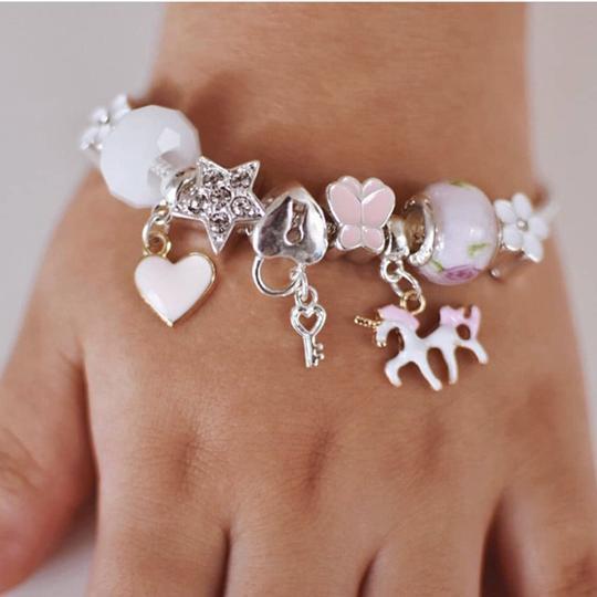 Lauren Hinkley Girls Accessory Pink Unicorn Charm Bracelet