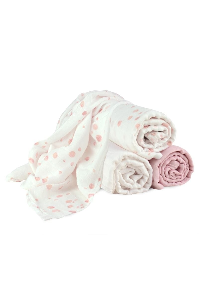 Little Bamboo Baby Accessory Little Bamboo Muslin Wrap 3Pk - Dusty Pink