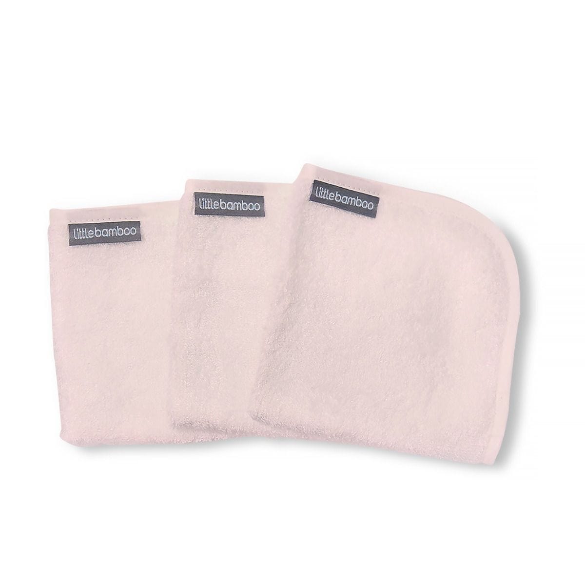 Little Bamboo Bath Little Bamboo Towelling Wash Cloth 3Pk - Dusty Pink