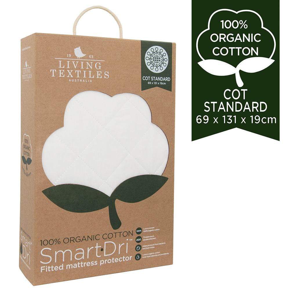 Living Textiles Linen Organic Smart-Dri Mattress Protector - Standard Cot