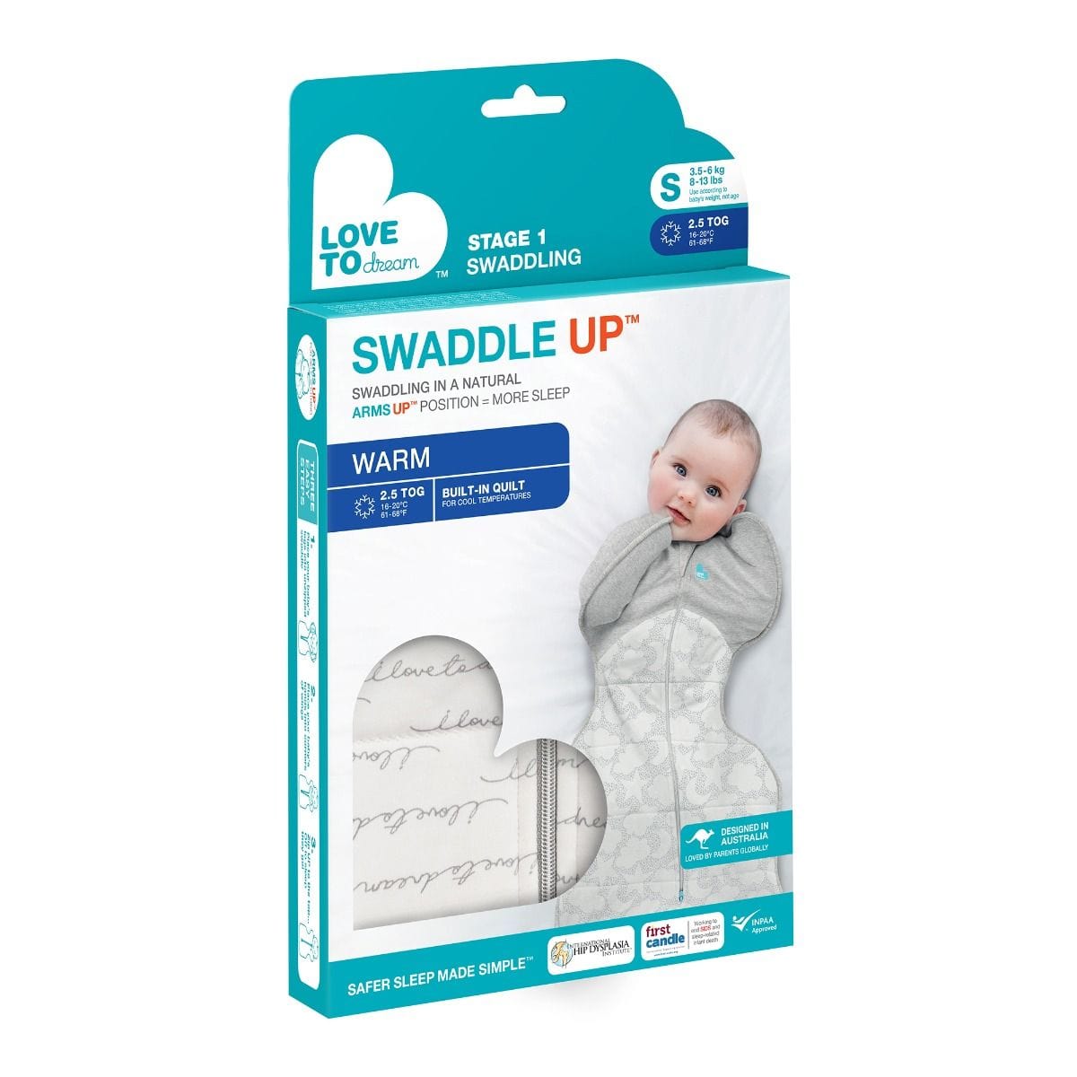 Love To Dream Linen SWADDLE UP™ Warm - Dreamer White