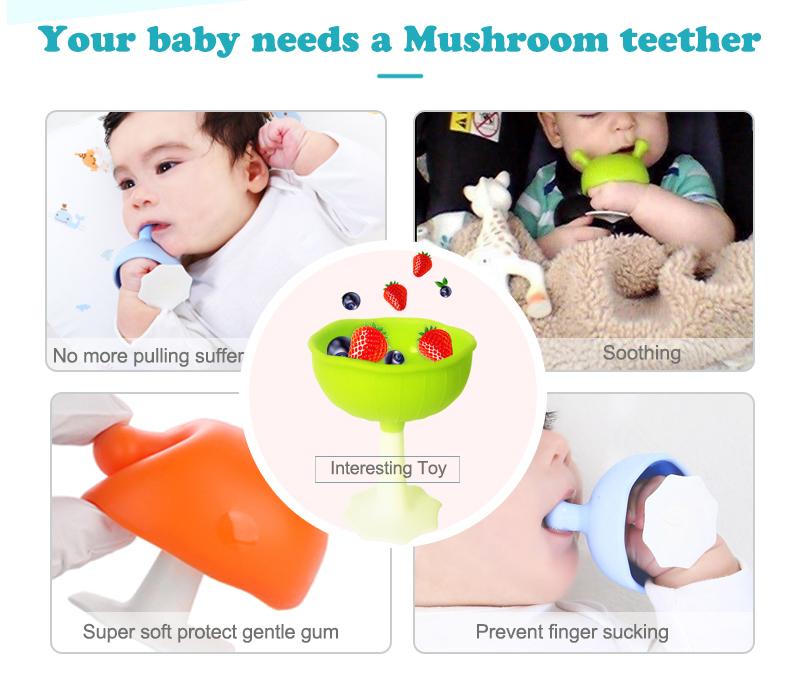 Mombella Toys Baby Mushroom Soothing Teether