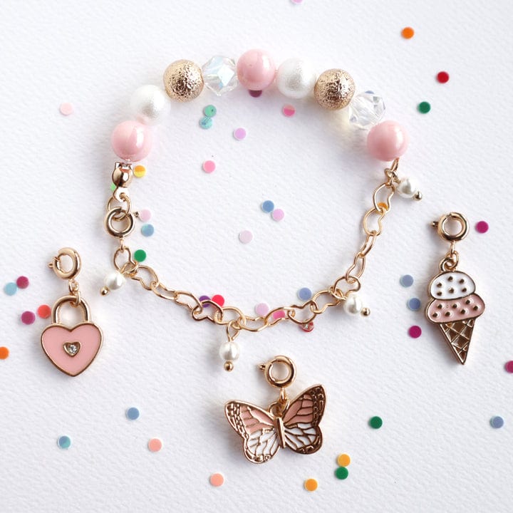 Cute Children multicolor Butterfly Charm Bracelet For Girls Kids Hand Chain  Gold
