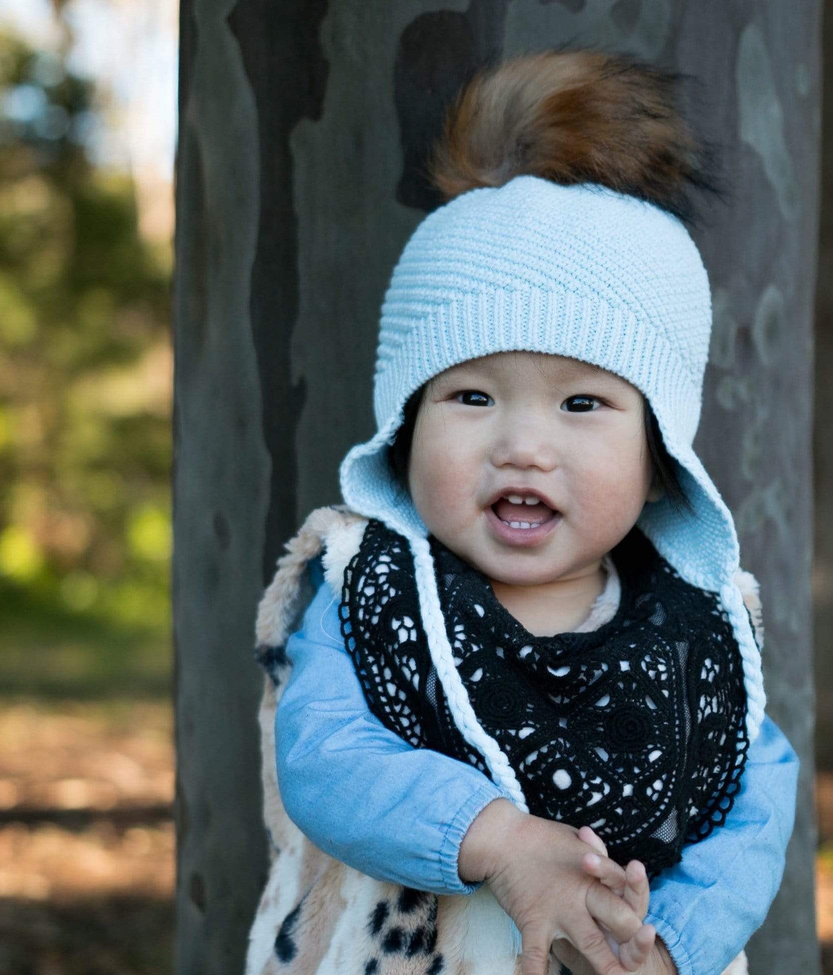 My Tiny Wardrobe Accessories Hats Knit Beanie - Baby Blue