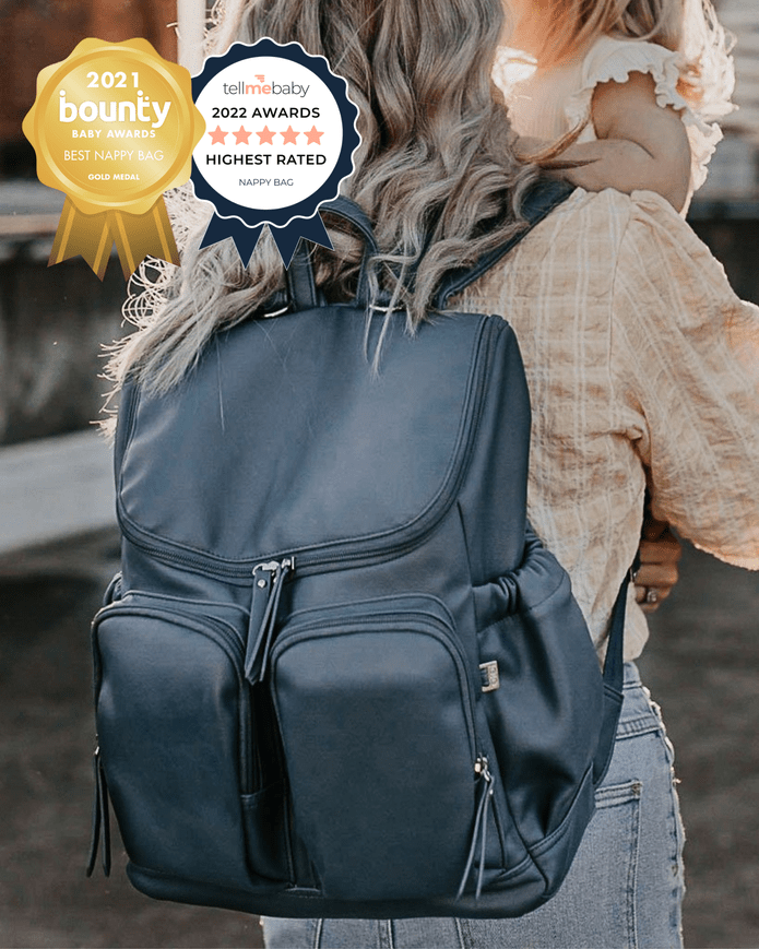 OiOi Baby Care OiOi Faux Leather Nappy Backpack - Stone Blue