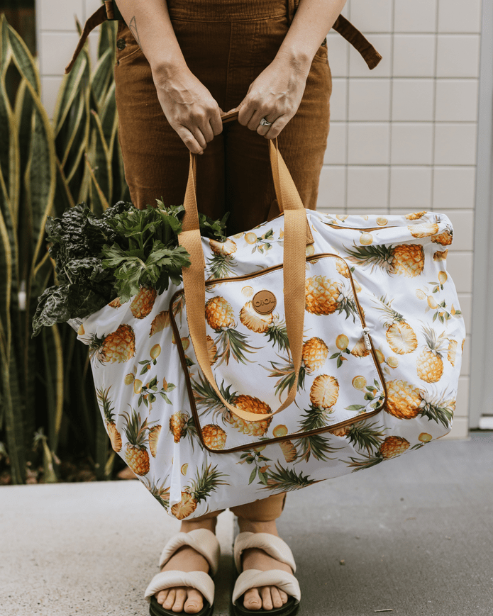 OiOi For Mum Fold Up Tote - Pineapple
