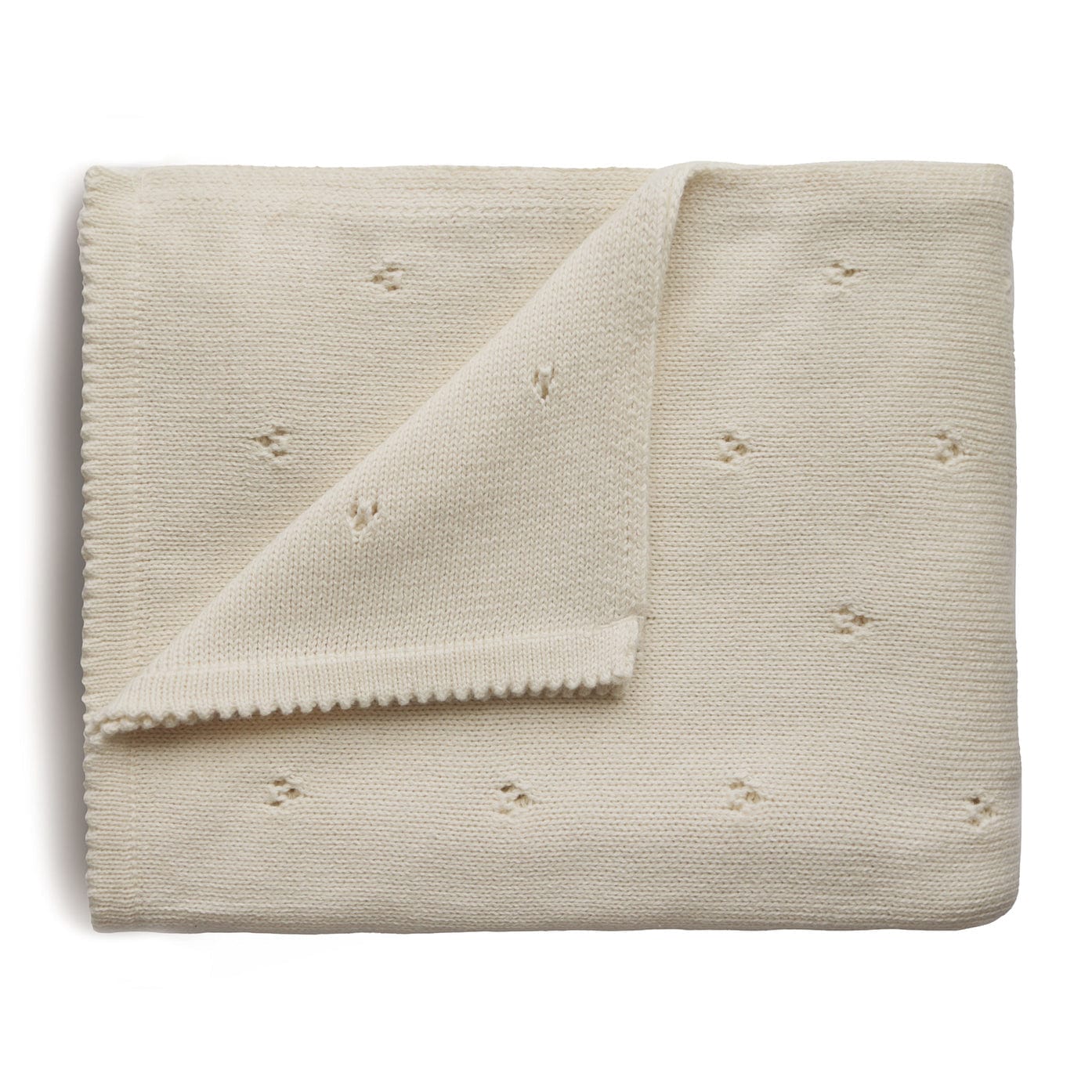 Parnell Baby Boutique Accessory Blanket Ivory Mushie Pointelle Knitted Blanket