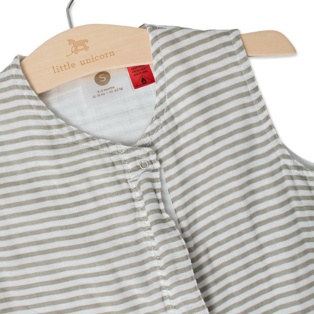 Parnell Baby Boutique Cotton Muslin Sleeping Bag - Grey Stripe