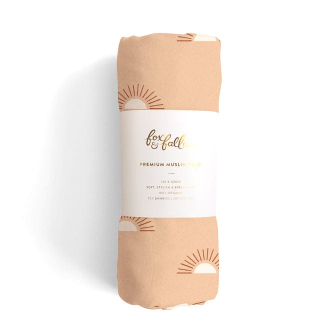 Parnell Baby Boutique Linen Blankets Suns Coffee Fox & Fallow Organic Muslin Wrap Swaddle