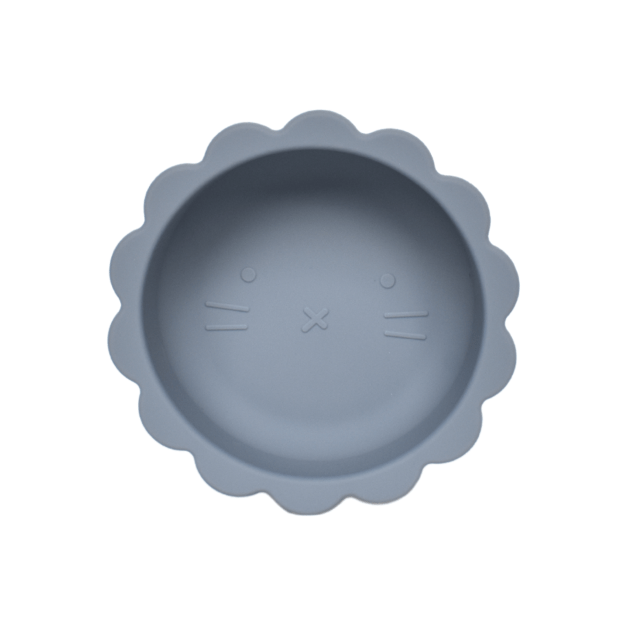 Petite Eats Accessory Feeding Pewter Silicone Suction Lion Bowl