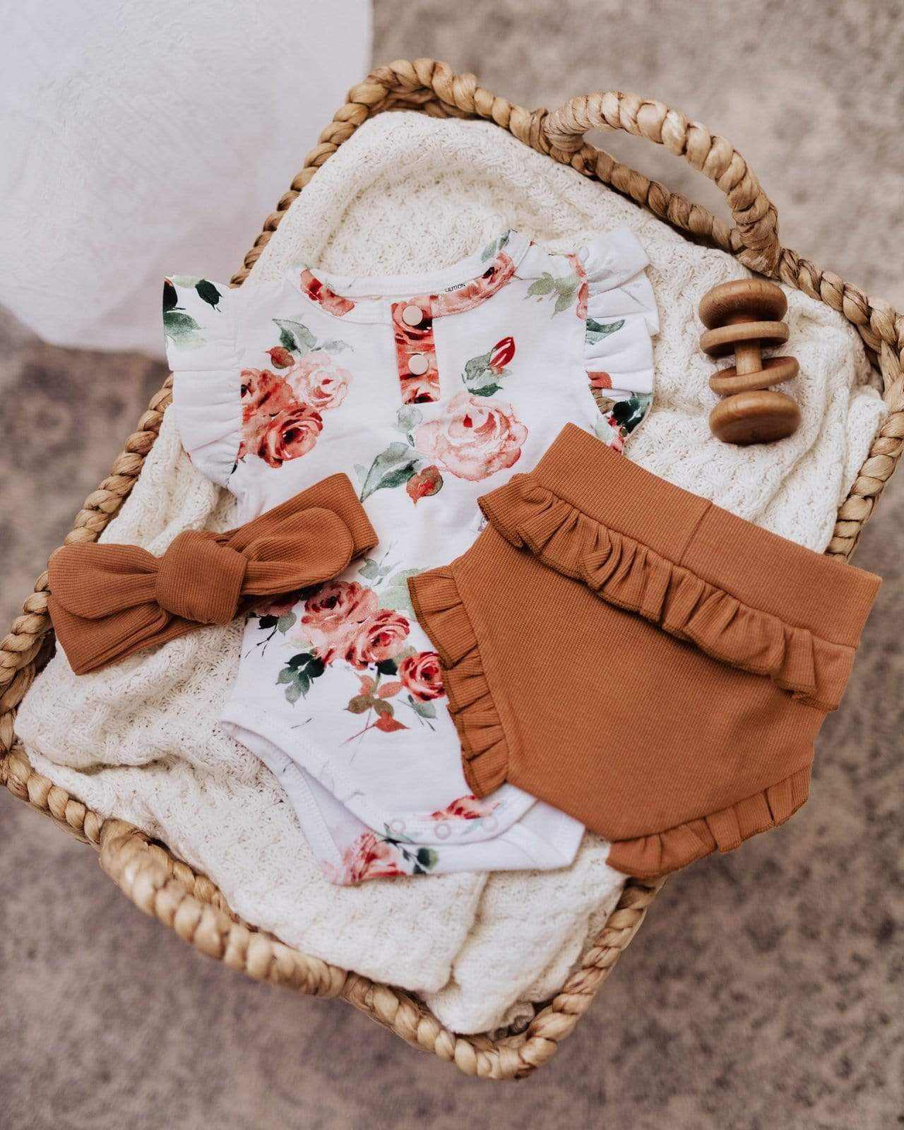 Snuggle Hunny Kids Accessory Hair Chestnut Ribbed Topknot