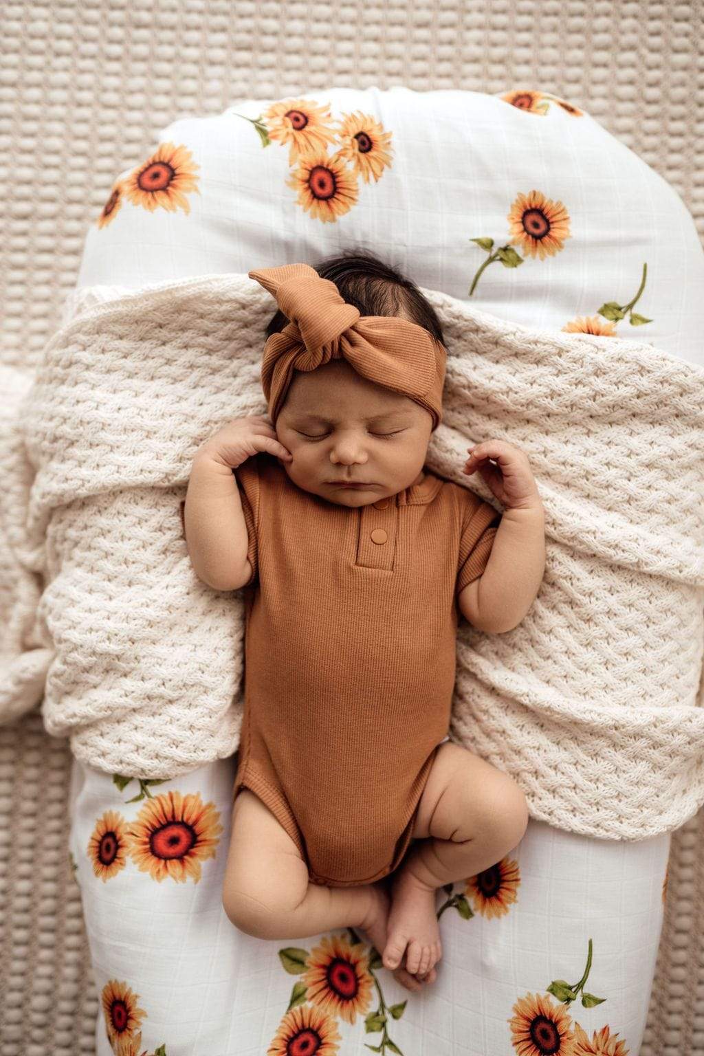 Snuggle Hunny Kids Accessory Hair Chestnut Ribbed Topknot