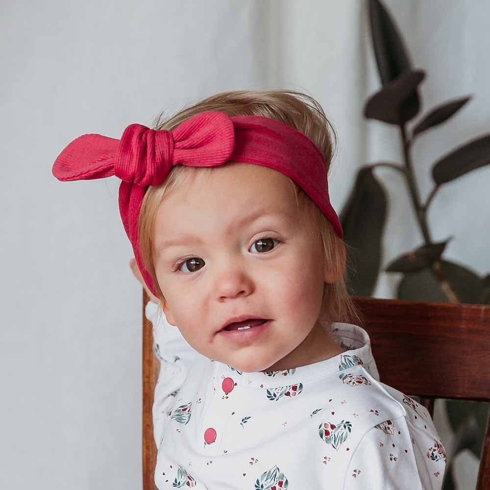 Snuggle Hunny Kids Accessory Hair Hibiscus Ribbed Organic Topknot