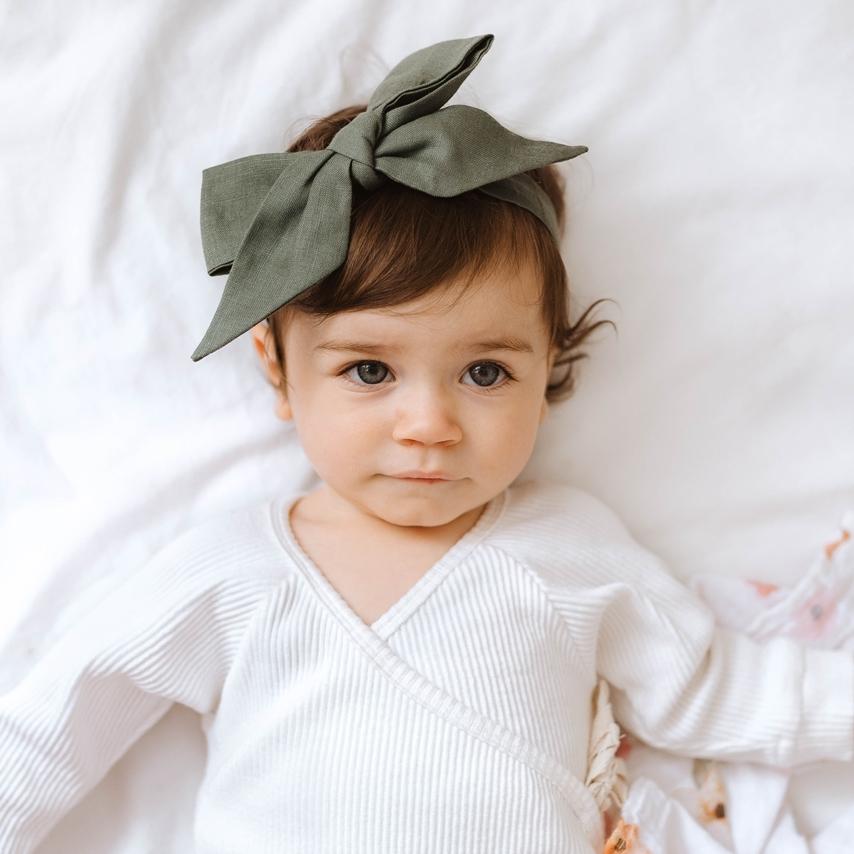 Snuggle Hunny Linen Pre Tied Headband - Parnell Baby Boutique