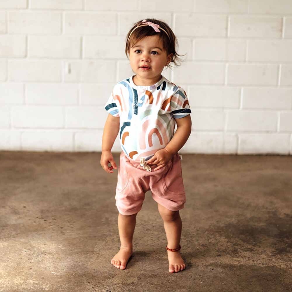 Snuggle Hunny Kids Girls Pants Rose Organic Shorts