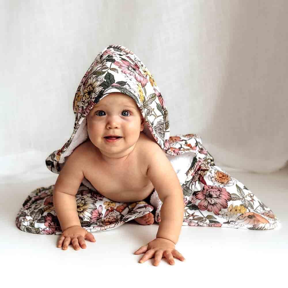 Snuggle Hunny Kids Linen Bath Australiana Organic Hooded Baby Towel
