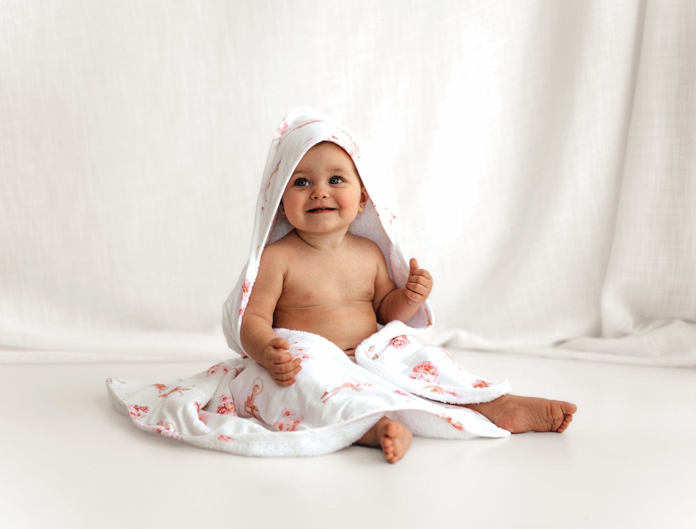 Snuggle Hunny Kids Linen Bath Ballerina Organic Hooded Baby Towel