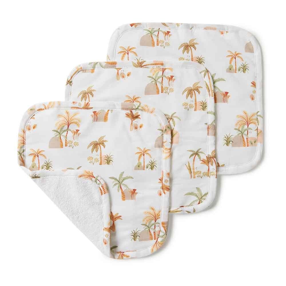 Snuggle Hunny Kids Linen Bath Palm Springs Organic Wash Cloths - 3 Pack