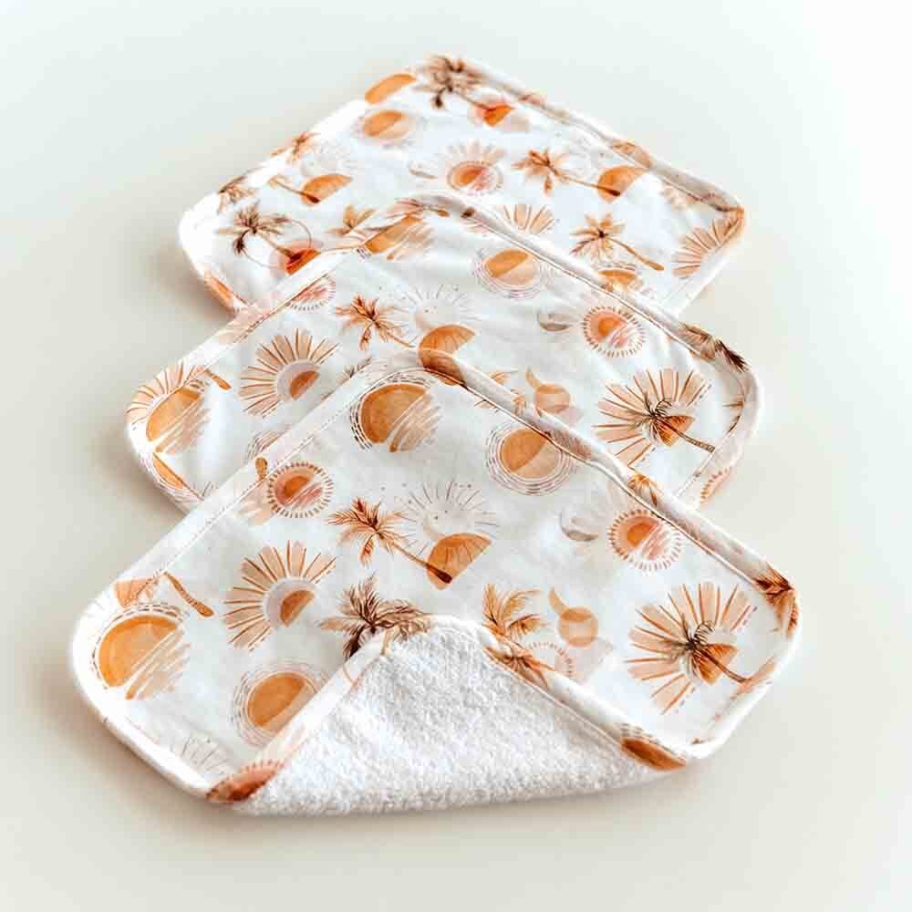Snuggle Hunny Kids Linen Bath Paradise Organic Wash Cloths - 3 Pack
