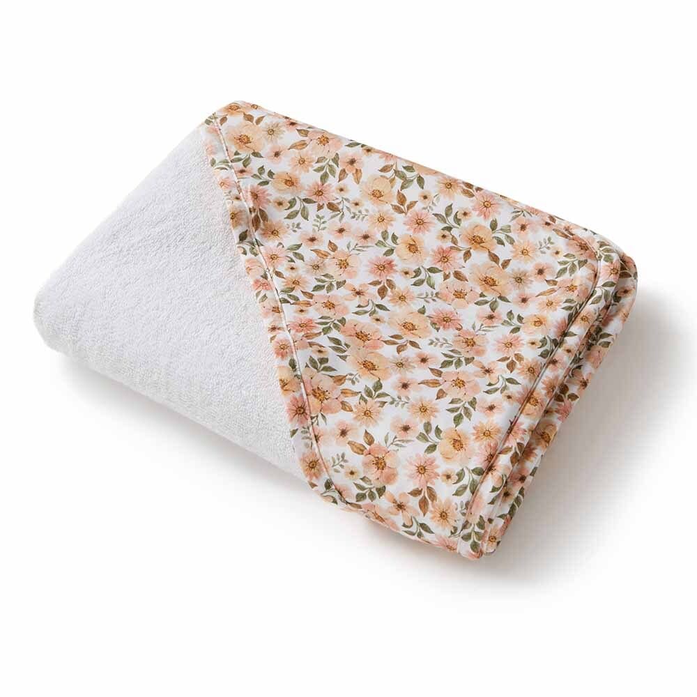 Snuggle Hunny Kids Linen Bath Spring Floral Organic Hooded Towel