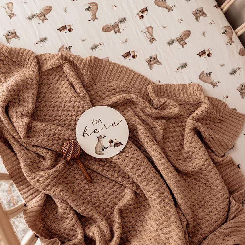 Snuggle Hunny Kids Linen Blankets Hazelnut NEW Snuggle Hunny Diamond Knit Blanket