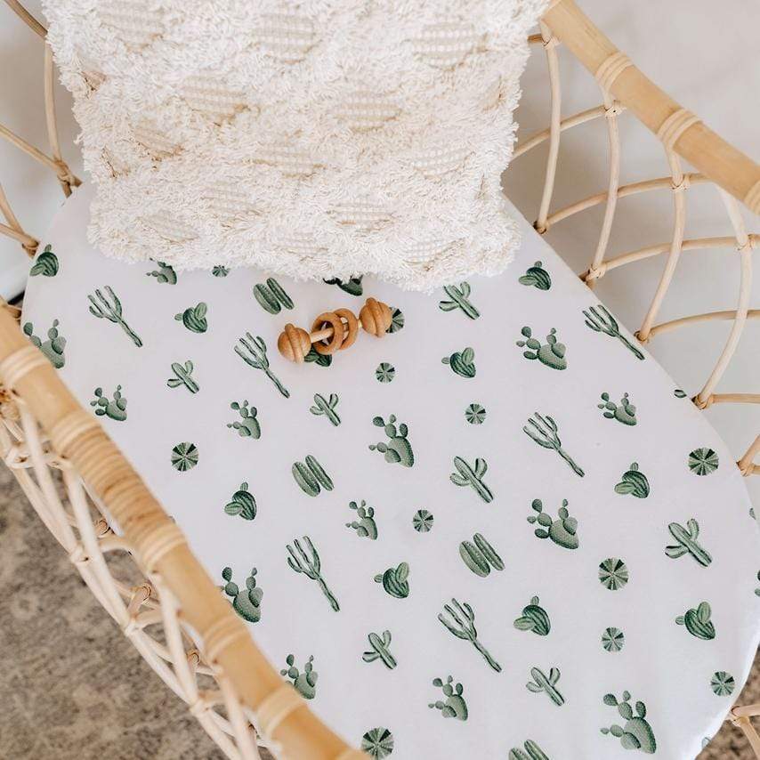 Snuggle Hunny Kids Linen Sheets Cactus New Collection Bassinet Sheet & Change Pad Cover 2 n 1