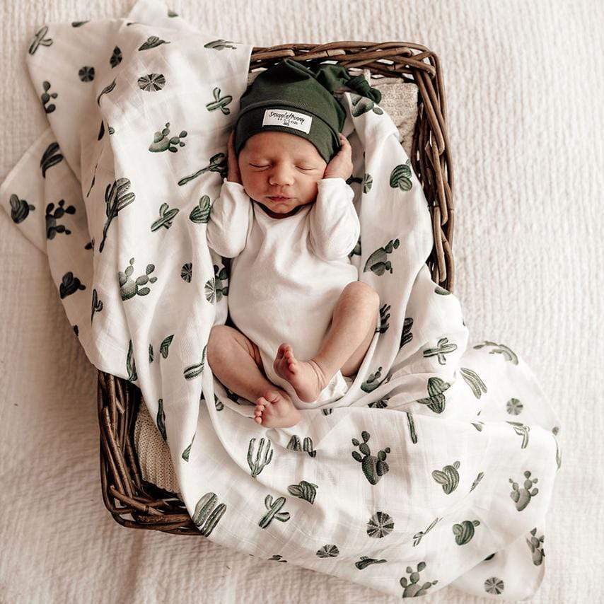 Snuggle Hunny Kids Linen Sheets Cactus Organic Muslin Wrap - New Collection