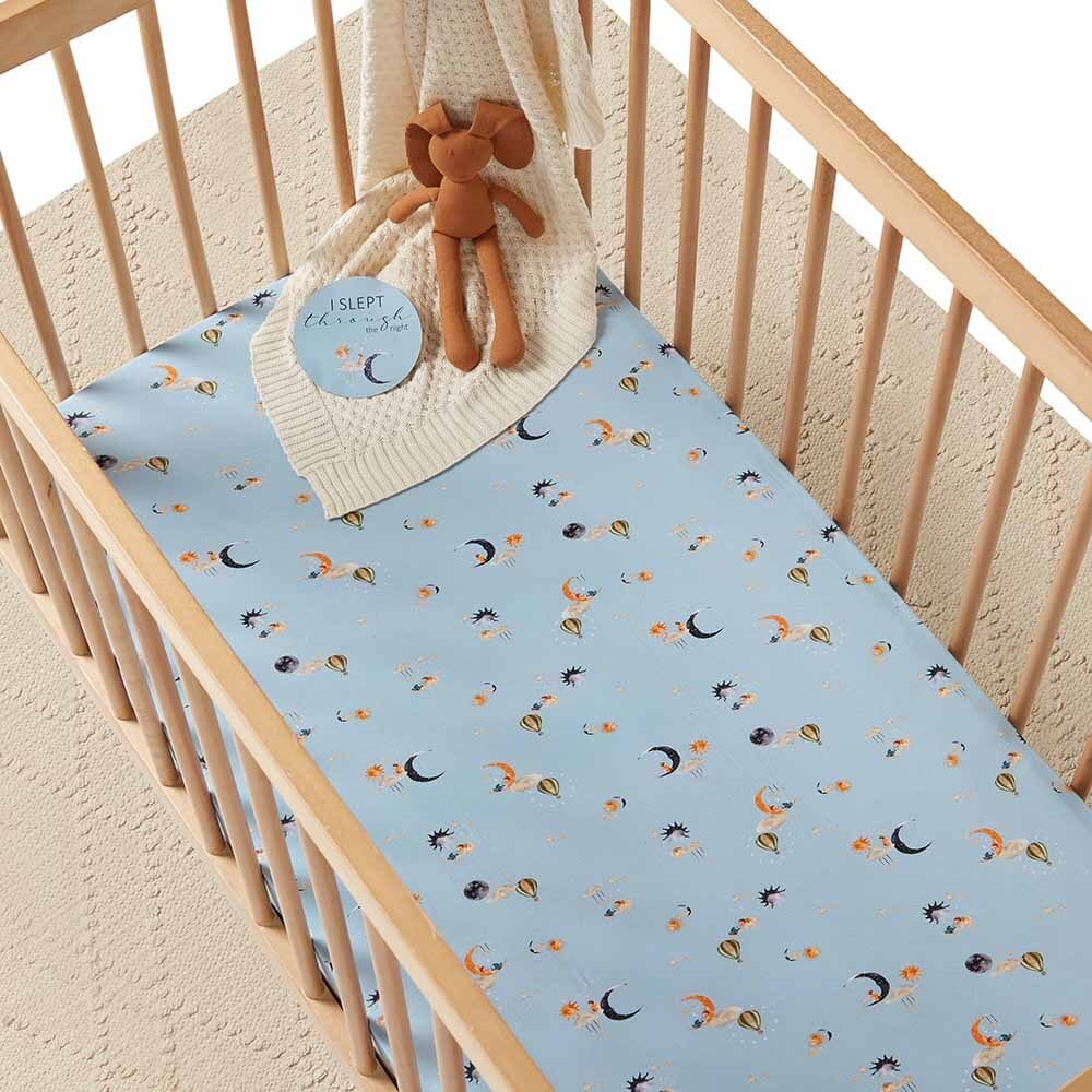 Snuggle Hunny Kids Linen Sheets Dream Organic Fitted Cot Sheet