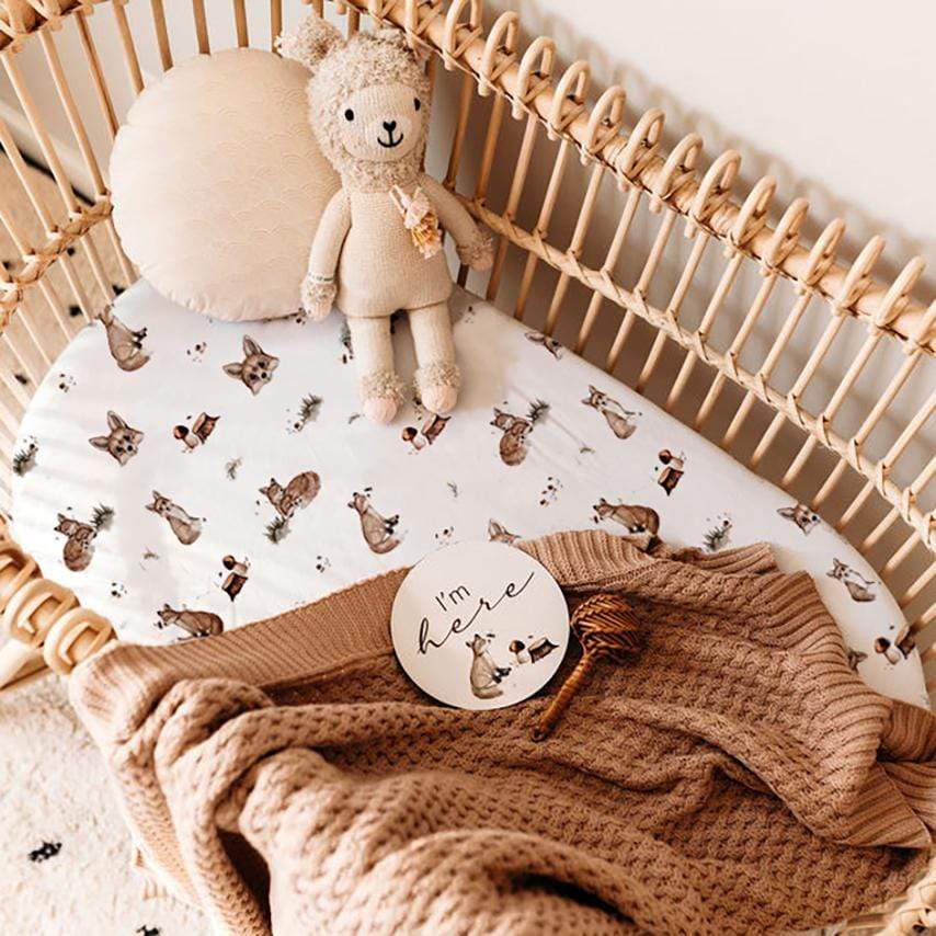 Snuggle Hunny Kids Linen Sheets Fox New Collection Bassinet Sheet & Change Pad Cover 2 n 1