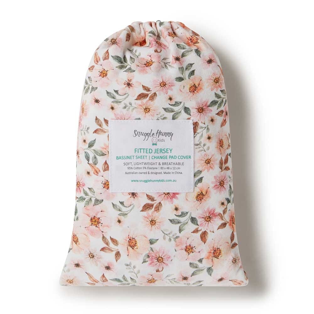 Snuggle Hunny Kids Linen Sheets Spring Floral Snuggle Hunny Bassinet Sheet & Change Pad Cover