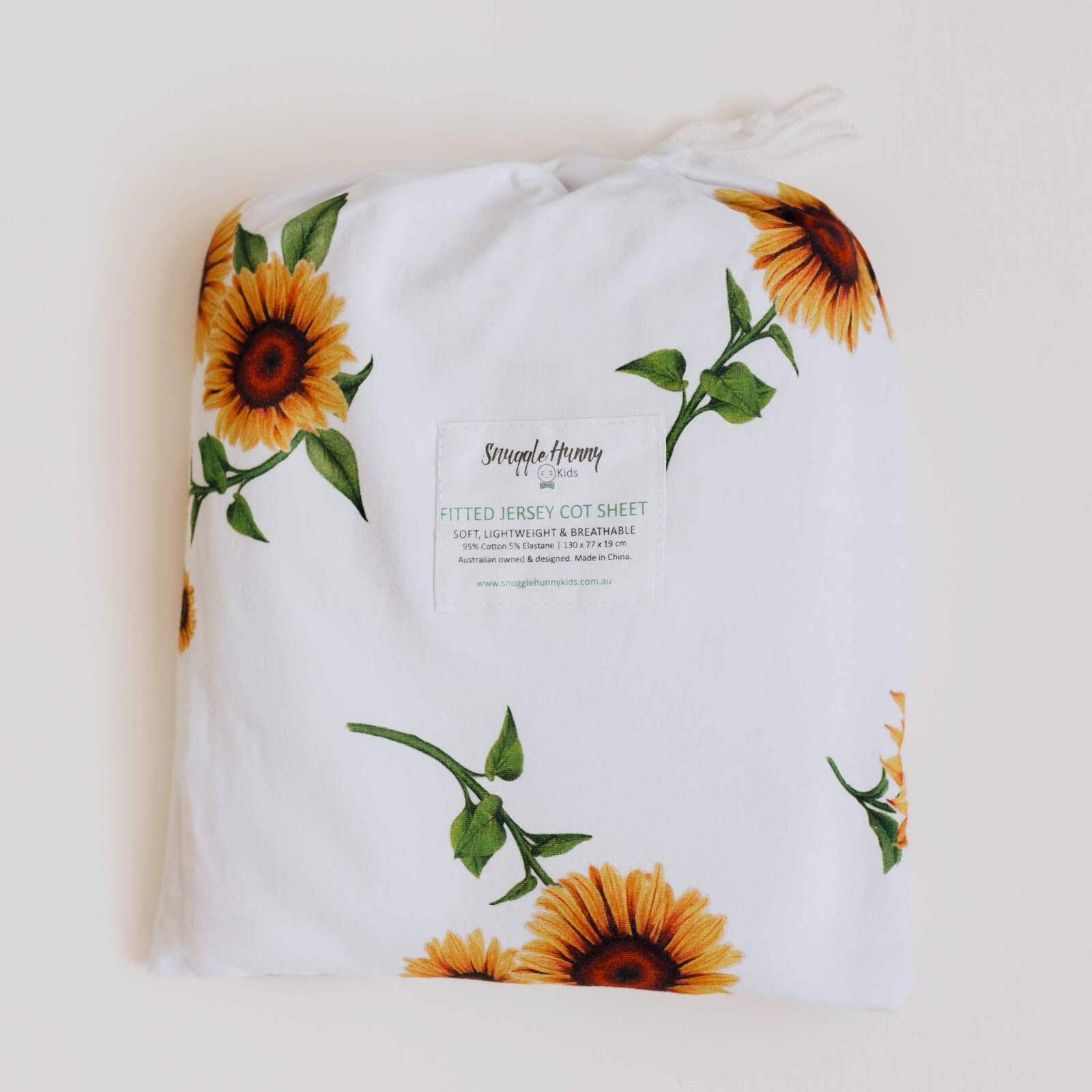 Snuggle Hunny Kids Linen Sheets Sunflower Snuggle Hunny Organic Fitted Cot Sheet