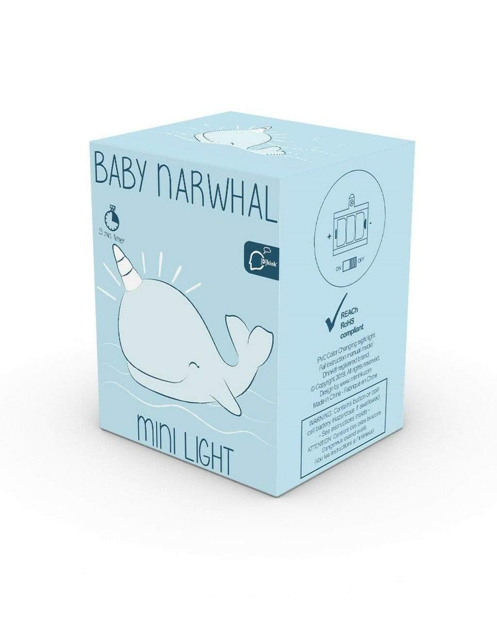 Stellar Haus Room Decor Blue Baby Narwhal Mini Light