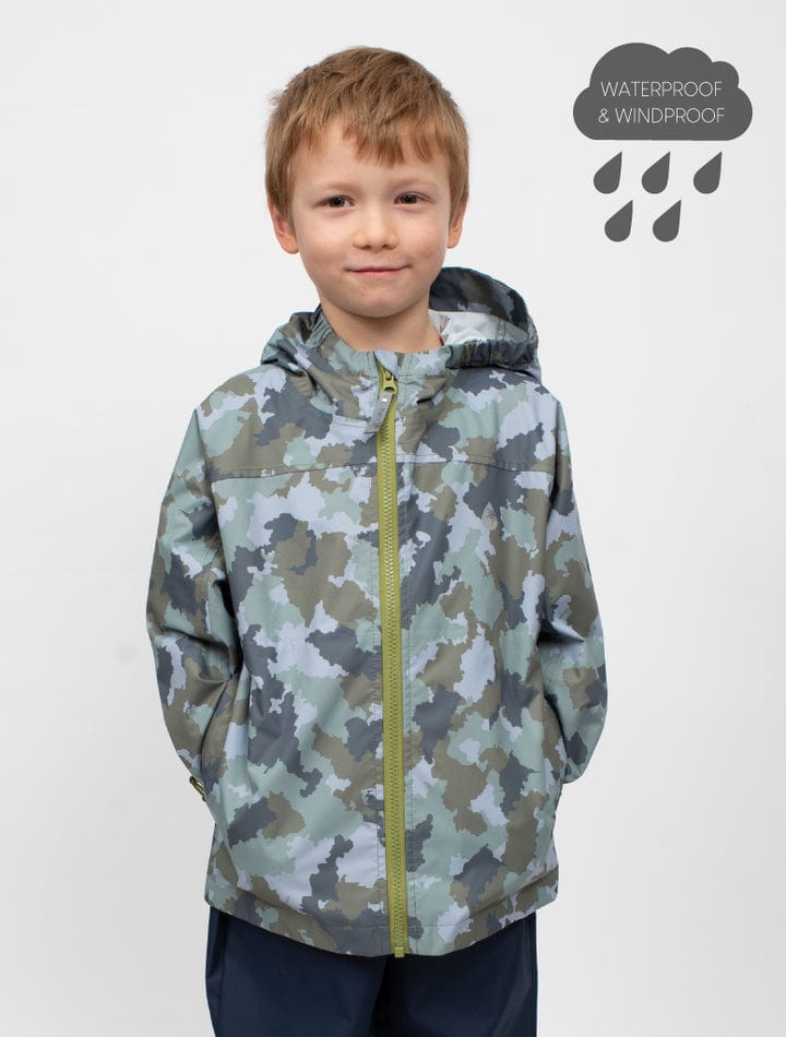 Therm Boys Jacket 10K Packaway Rainshell - Camo