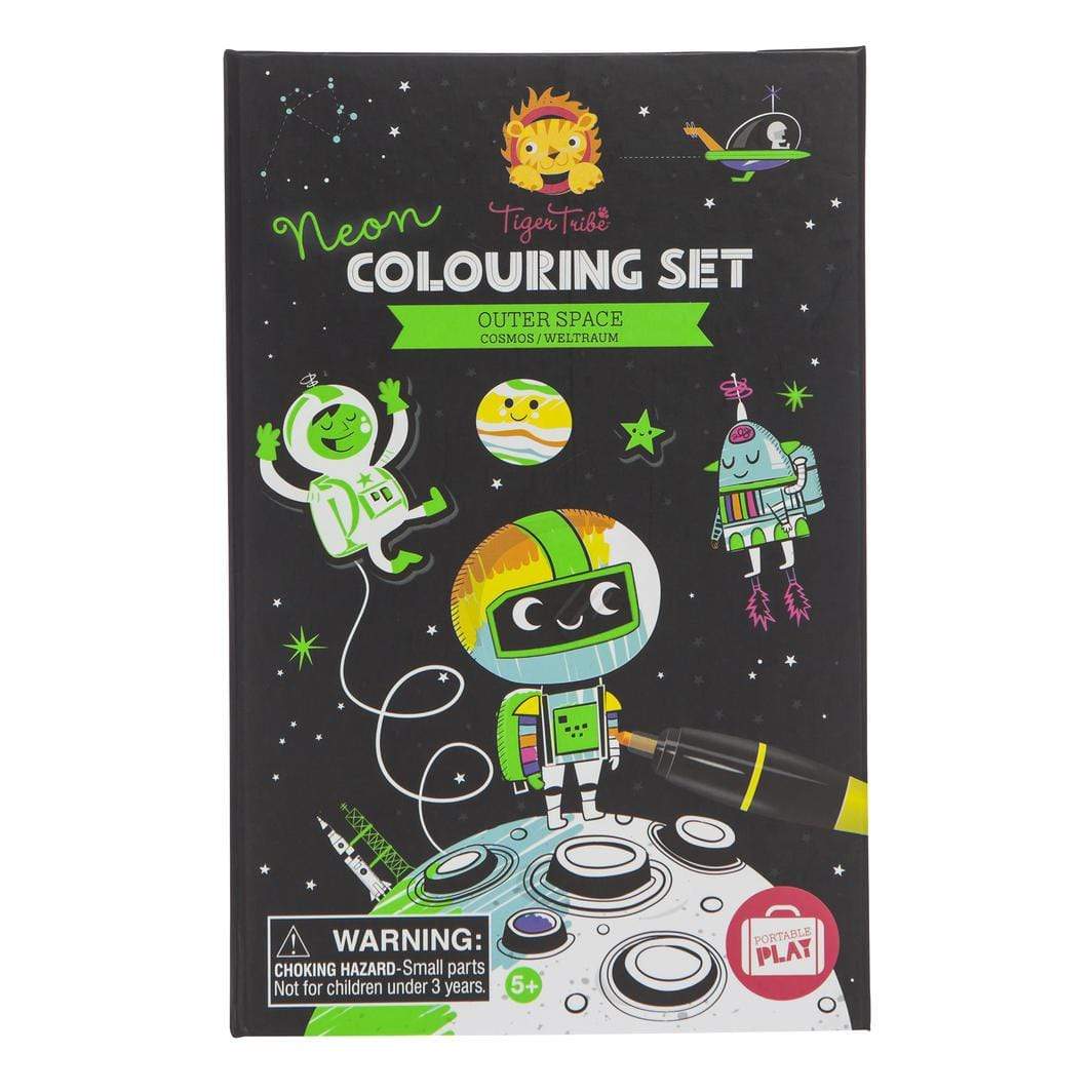 Tiger Tribe Gift Stationery Neon Colouring Set - Space