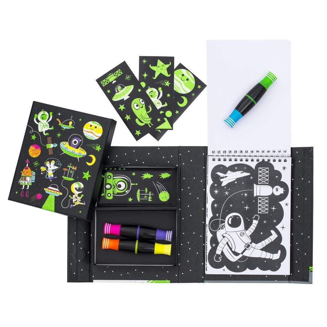 Tiger Tribe Gift Stationery Neon Colouring Set - Space