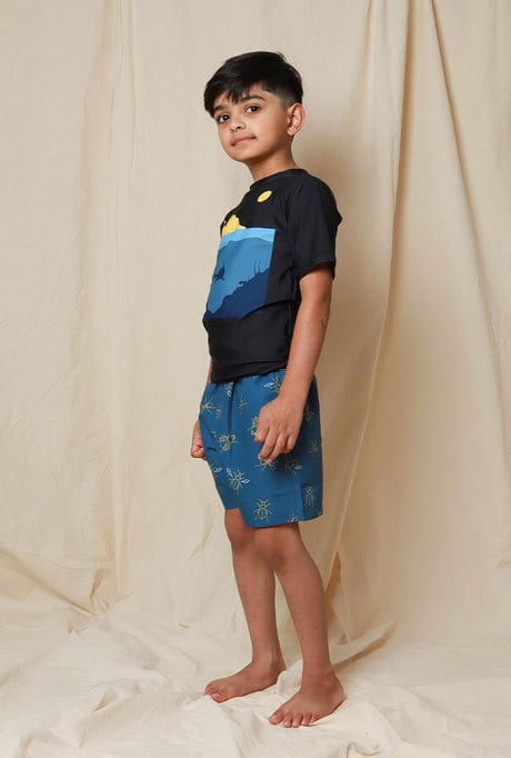 Tiny Tribe Boys Swimwear Ocean Scene Short Sleeve Rashshirt