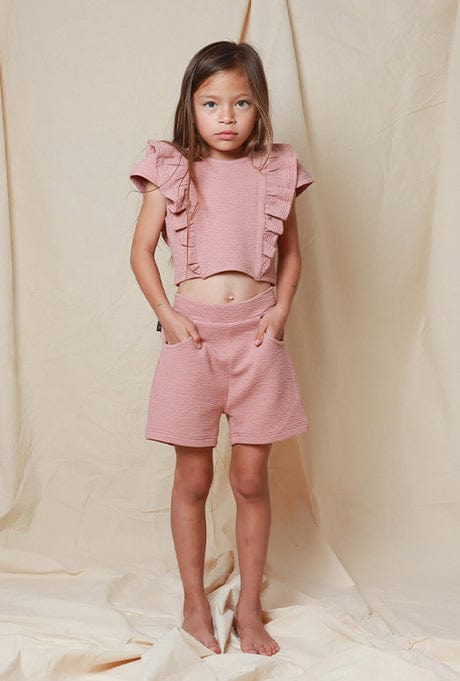 Tiny Tribe Girls Pants Dusty Rose Textured Short