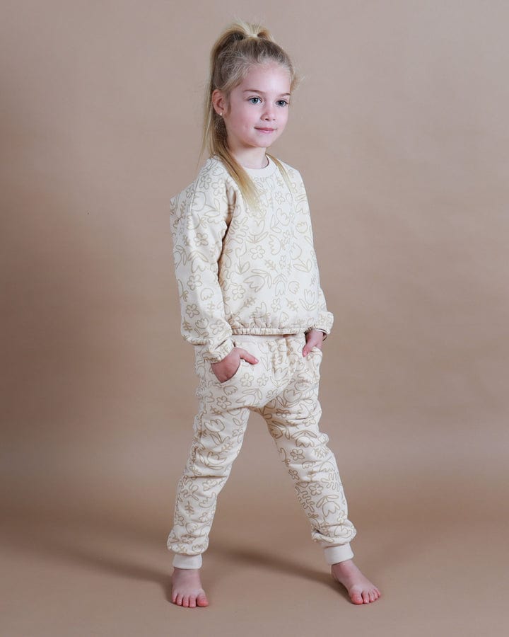 Tiny Tribe Girls Top Hand Drawn Floral Sweat Top