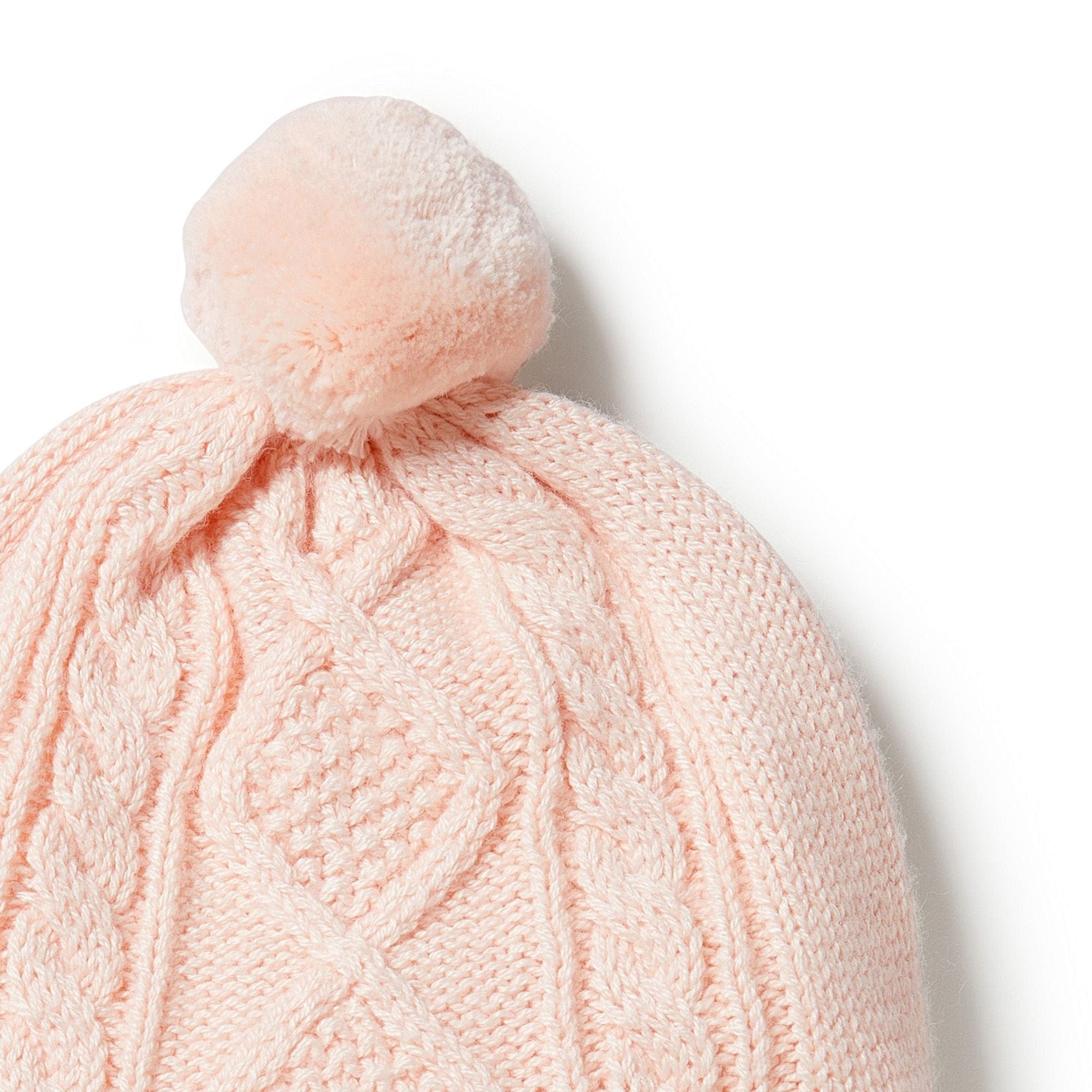 Wilson & Frenchy Accessories Hats Knitted Mini Cable Hat - Blush