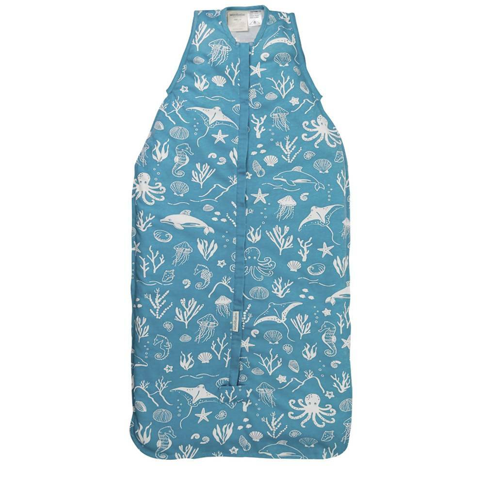 Woolbabe Linen Aqua Seascape / 3-24M Woolbabe Summer Sleeping Bag