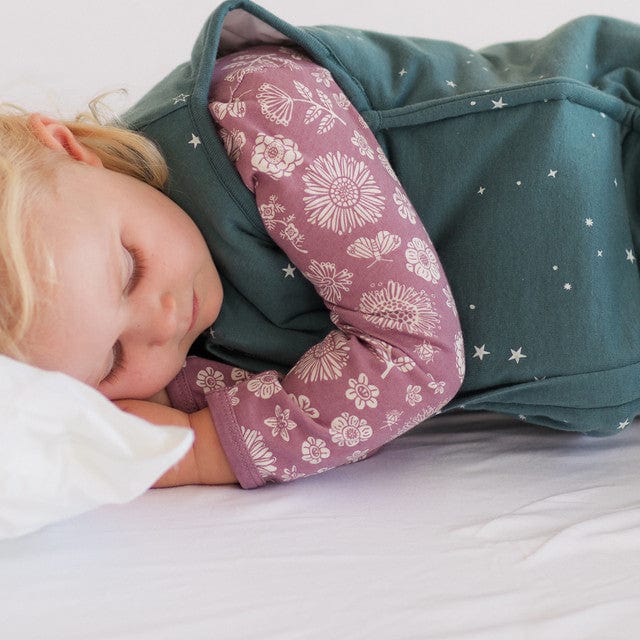 Woolbabe Linen Woolbabe Duvet Merino/Organic Cotton Sleeping Suit - Pine Stars