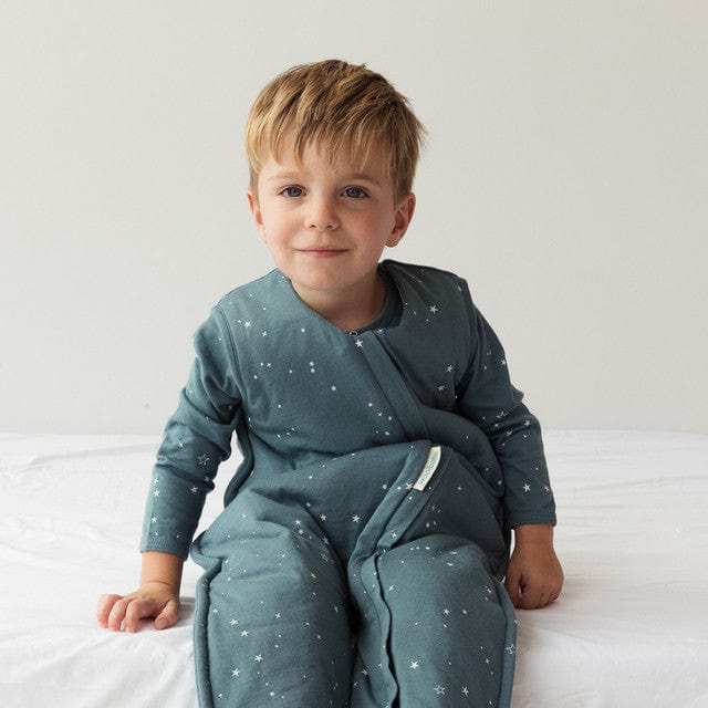 Woolbabe Linen Woolbabe Duvet Merino/Organic Cotton Sleeping Suit - Pine Stars