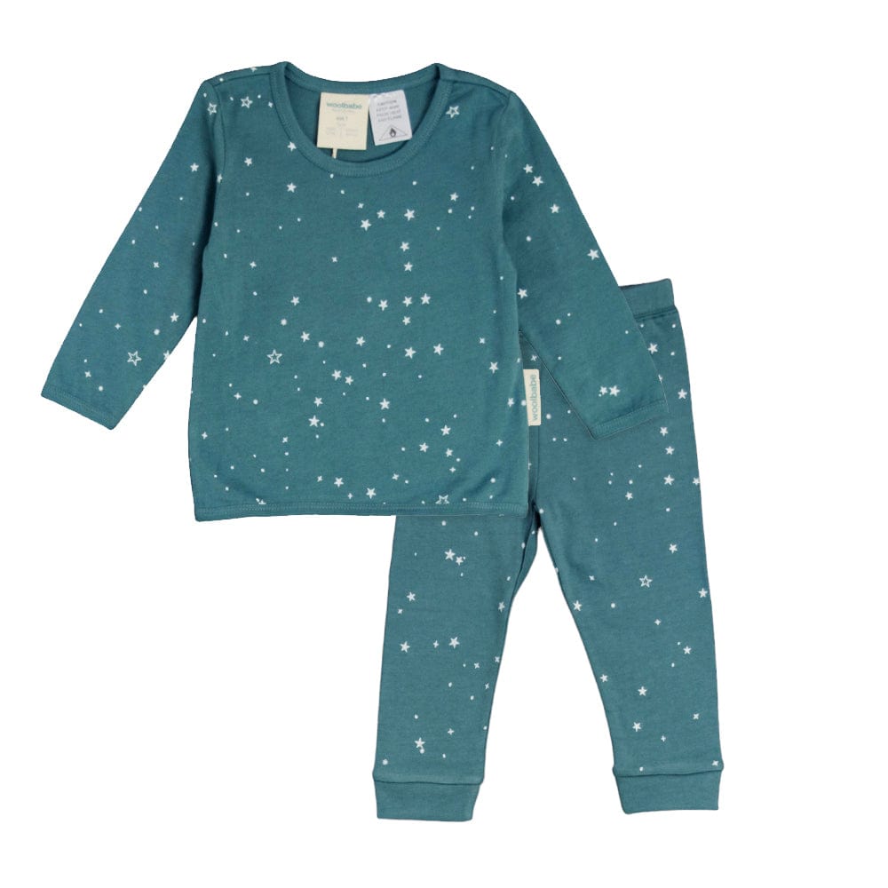 Woolbabe Unisex Sleepware Pine Stars / 1Y Woolbabe Merino/Organic Cotton Winter Pyjamas